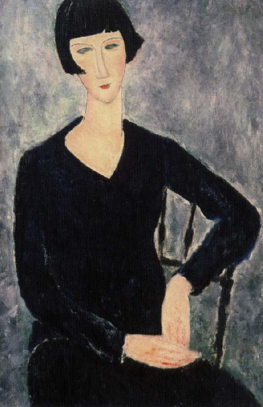 Amedeo Modigliani sittabde kvinna i blatt